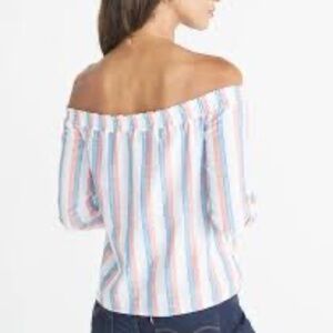 Marine Layer Rosita Blouse Large – Off Shoulder Coastal Minimalist Style